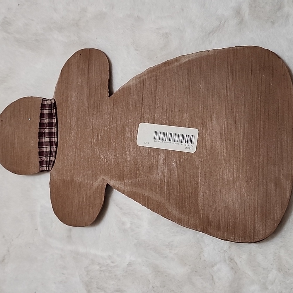 Brown Gingerbread Decor with Plaid Bow. - Picture 4 of 5